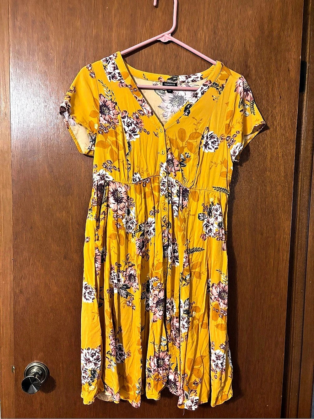 Torrid Floral Midi Dress in Yellow Size 00